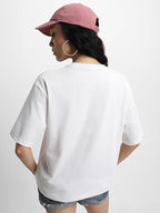 Pure Cotton Women Half Sleeve White T-Shirt