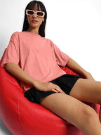 Pure Cotton Women Half Sleeve Dark Beige T-Shirt